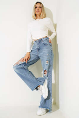 Yanları Tünelli Bluz Ekru - Kadın Giyim Modelleri