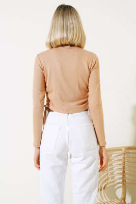 Yanları Tünelli Bluz Latte - Kadın Giyim Modelleri
