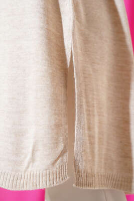 Yanları Yırtmaçlı Uzun Triko Tunik Taş - Triko Tunik