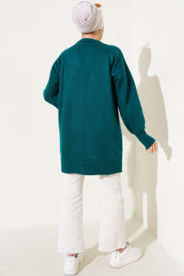 Yanları Yırtmaçlı Yumoş Triko Tunik Nefti - Triko Tunik