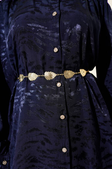 Yaprak Sembollü Zincir Kemer Gold - Zincirli Kemer