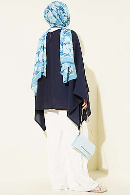 Yarasa Kol Basic Bluz Lacivert - Bluz