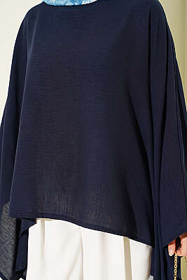 Yarasa Kol Basic Bluz Lacivert - Bluz