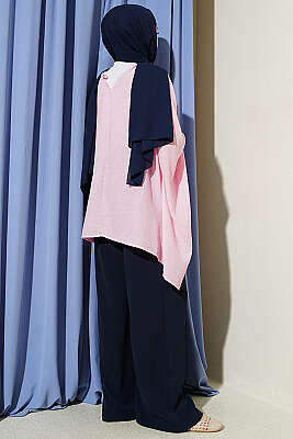 Yarasa Kol Basic Bluz Pembe - Bluz