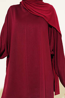 Yarasa Kol Basic Loyşa Tunik Bordo - Tunik