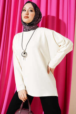 Yarasa Kol Basic Loyşa Tunik Ekru - SAS