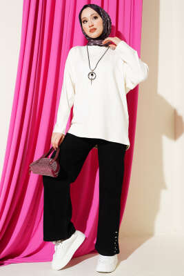 Yarasa Kol Basic Loyşa Tunik Ekru - Yılın Fırsatı