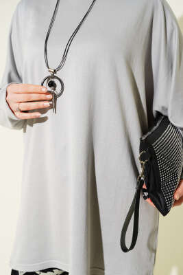 Yarasa Kol Basic Loyşa Tunik Gri - Yılın Fırsatı