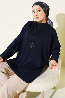 Yarasa Kol Basic Loyşa Tunik Lacivert - SAS