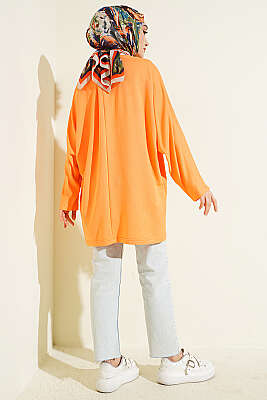Yarasa Kol Basic Loyşa Tunik Oranj - Tunik