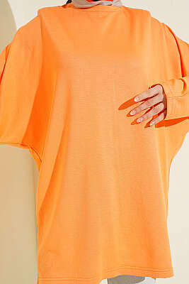 Yarasa Kol Basic Loyşa Tunik Oranj - Tunik