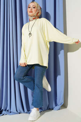Yarasa Kol Basic Loyşa Tunik Sarı - Tunik