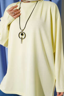 Yarasa Kol Basic Loyşa Tunik Sarı - Tunik