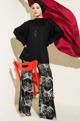 Yarasa Kol Basic Loyşa Tunik Siyah - SAS