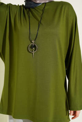 Yarasa Kol Basic Loyşa Tunik Yeşil - Yılın Fırsatı