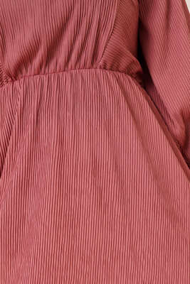 Yarasa Kol Beli Lastikli Tunik Gül Kurusu - Tunik