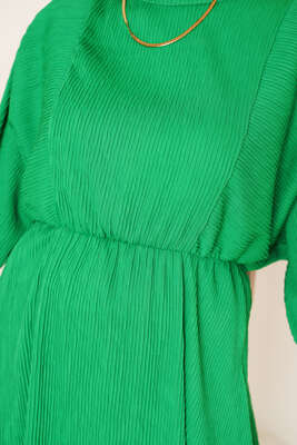 Yarasa Kol Beli Lastikli Tunik Yeşil - Tunik