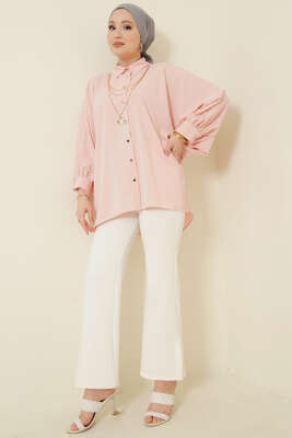 Yarasa Kol Kolyeli Oversize Gömlek Yavru Ağzı - Gömlek