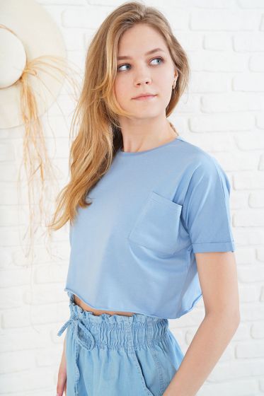 Yarasa Kol Mavi Tişört - Spor T-shirt