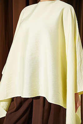Yarasa Kol Oversize Bluz Sarı - Bluz