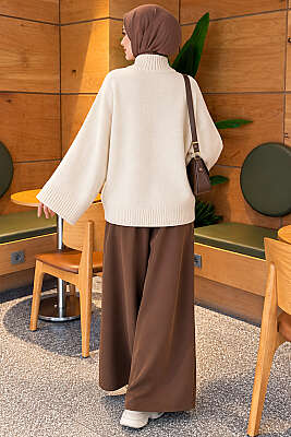 Yarasa Kol Oversize Triko Tunik Taş - Tunik