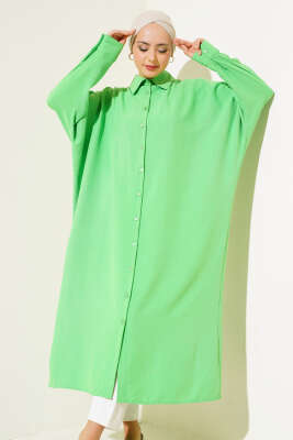 Yarasa Kol Oversize Uzun Gömlek Yeşil - 100-300 TL Ürünler