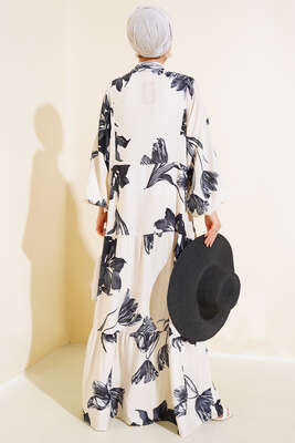 Yarasa Kol Salaş Elbise Antrasit - Tesettür Elbise