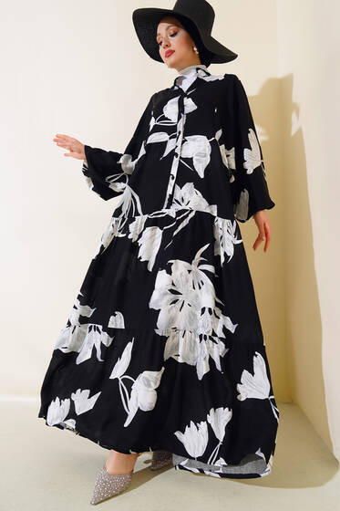 Yarasa Kol Salaş Elbise Siyah - Elbise