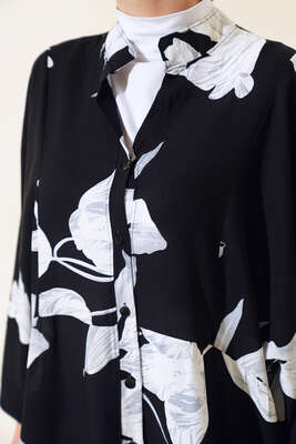 Yarasa Kol Salaş Elbise Siyah - Tesettür Elbise