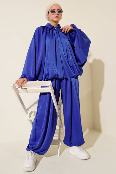 Yarasa Kol Saten Salaş İkili Takım Saks - İkili Takım