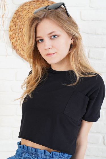 Yarasa Kol Siyah Tişört - Spor T-shirt