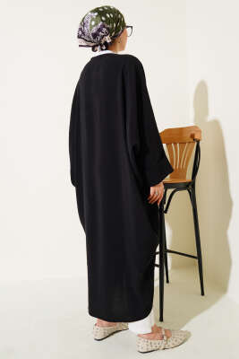 Yarasa Kol Tensel Kimono Siyah - Dış Giyim&Mont