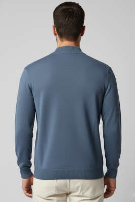 Yarım Balıkçı Basic Erkek Triko Kazak İndigo - Yılın Fırsatı