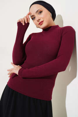 Yarım Balıkçı Fitilli Body Bordo 