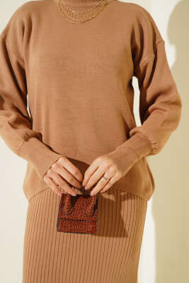 Yarım Balıkçı Fitilli Jileli İkili Takım Büsküvi - Triko İkili Takım