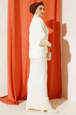 Yarım Balıkçı Fitilli Jileli İkili Takım Taş - Triko İkili Takım