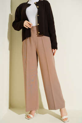 Yarım Bel Lastikli Basic Pantolon Latte - 300-500 TL Ürünler