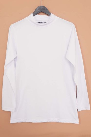 Yarım Boğazlı Badi Beyaz - Tunik