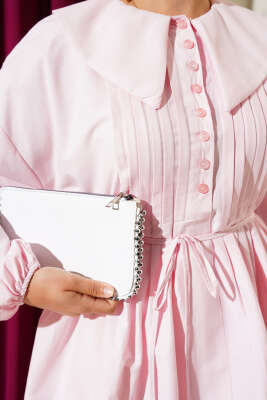 Yarım Düğmeli Nervürlü Tunik Pembe - 500-700 TL Ürünler