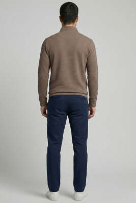 Yarım Fermuar Fitilli Erkek Sweatshirt Kül - Erkek Sweatshirt