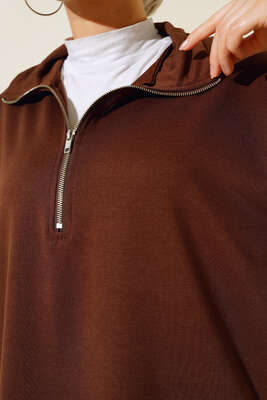 Yarım Fermuar İkili Takım Kahve - İKİLİ TAKIM