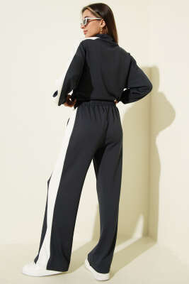 Yarım Fermuar Loyşa Sweat İkili Takım Antrasit - Kadın Giyim Modelleri