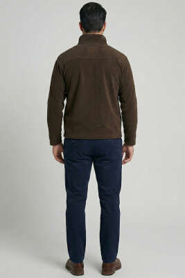 Yarım Fermuar Polar Erkek Sweatshirt Kahve - Erkek Sweatshirt