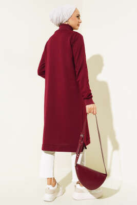 Yarım Fermuarlı Basıc Uzun Tunik Bordo - 100-300 TL Ürünler