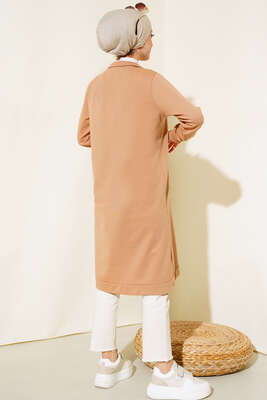 Yarım Fermuarlı Basıc Uzun Tunik Camel - 100-300 TL Ürünler