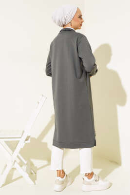 Yarım Fermuarlı Basıc Uzun Tunik Füme - 100-300 TL Ürünler