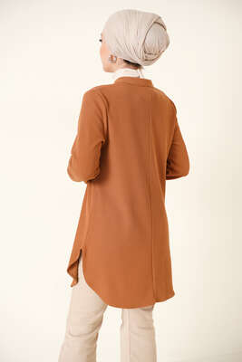 Yarım Fermuarlı Tunik Latte - Tunik