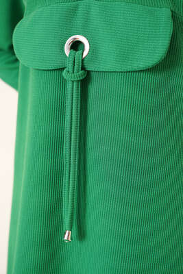 Yarım Fermuarlı Tunik Yeşil - Tunik