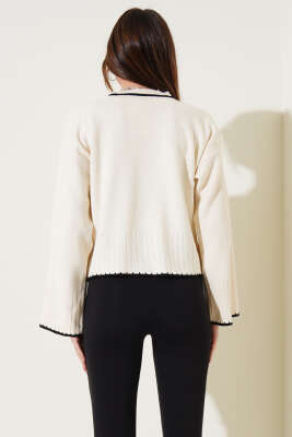 Yarım Fitilli Triko Kazak Bej - Kadın Giyim Modelleri