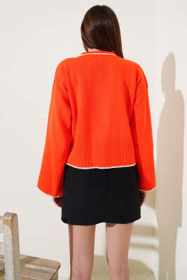 Yarım Fitilli Triko Kazak Oranj - Kadın Giyim Modelleri